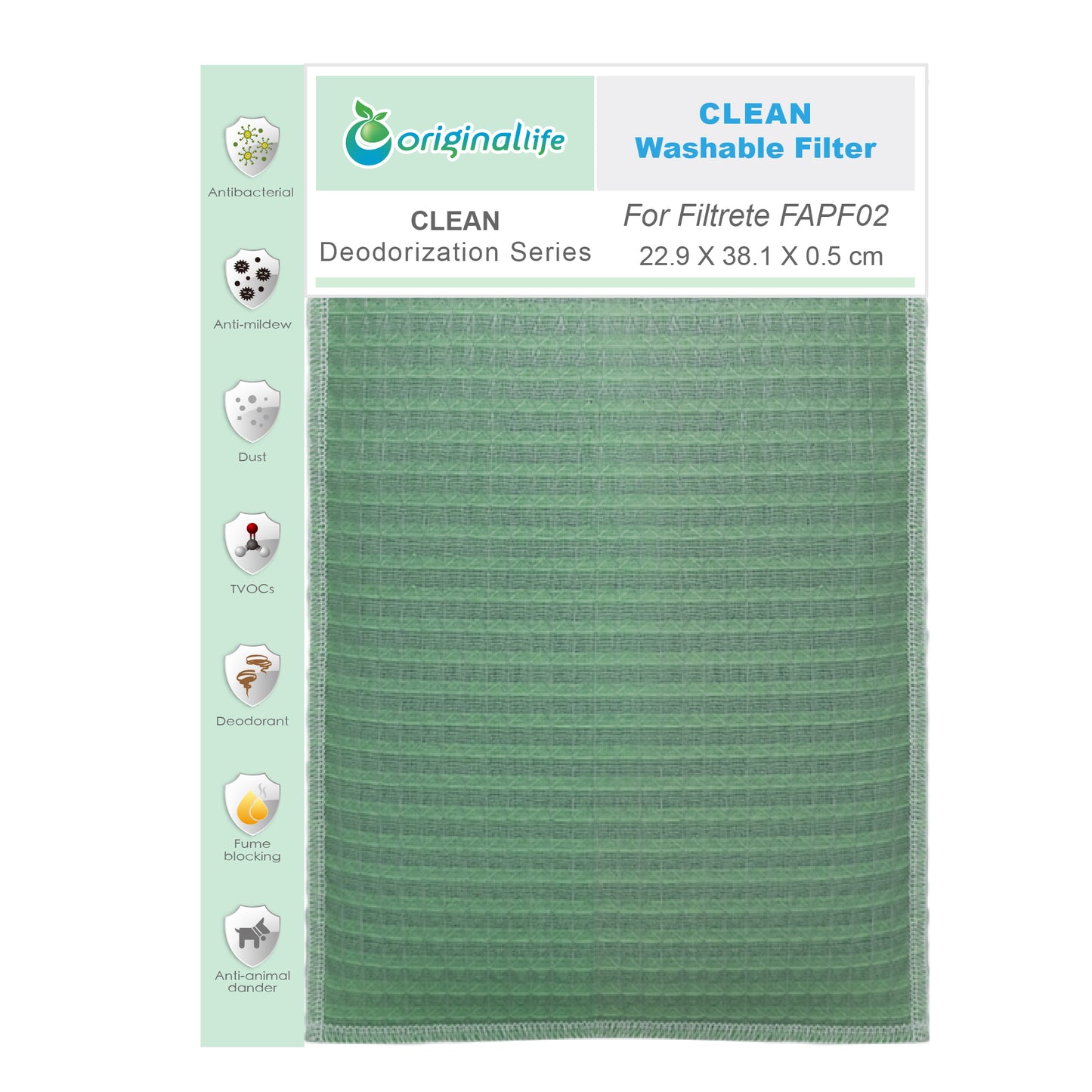 Originallife CLEAN Luftreinigungsfilter für Filtrete FAPF02 - Waschbar, Wiederverwendbar, Geruchs- und Allergenbekämpfung