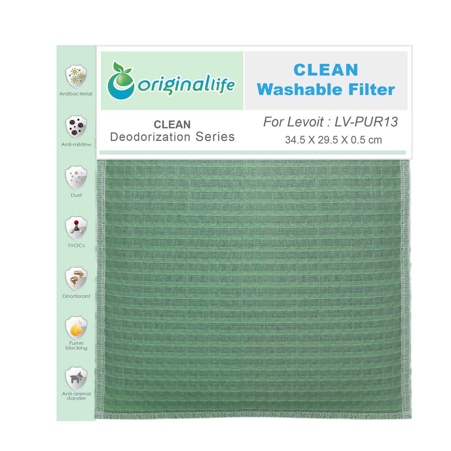 Originallife CLEAN Luftreinigungsfilter für Levoit: LV-PUR131 - Waschbar, Wiederverwendbar, Geruchs- und Allergenbekämpfung