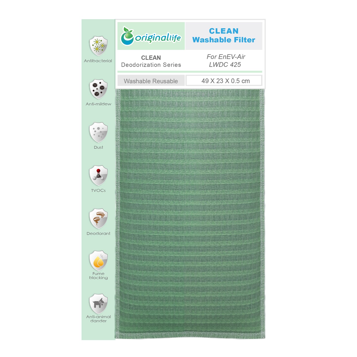 Originallife CLEAN Waschbarer Luftreinigung Filter für EnEV-Air LWDC 425