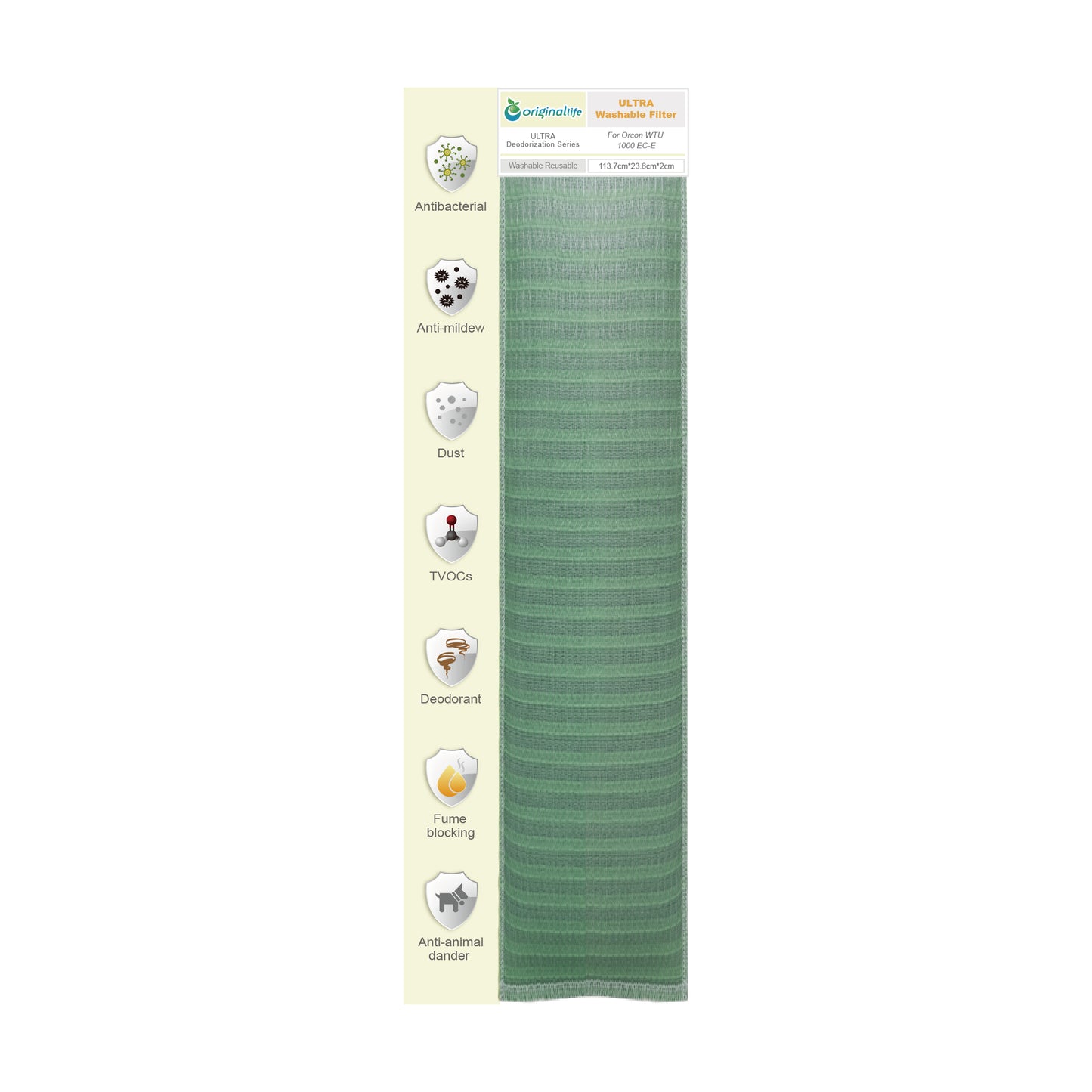 Originallife CLEAN Waschbarer Luftreinigung Filter für Ubbink Ubiflux W300 / W400