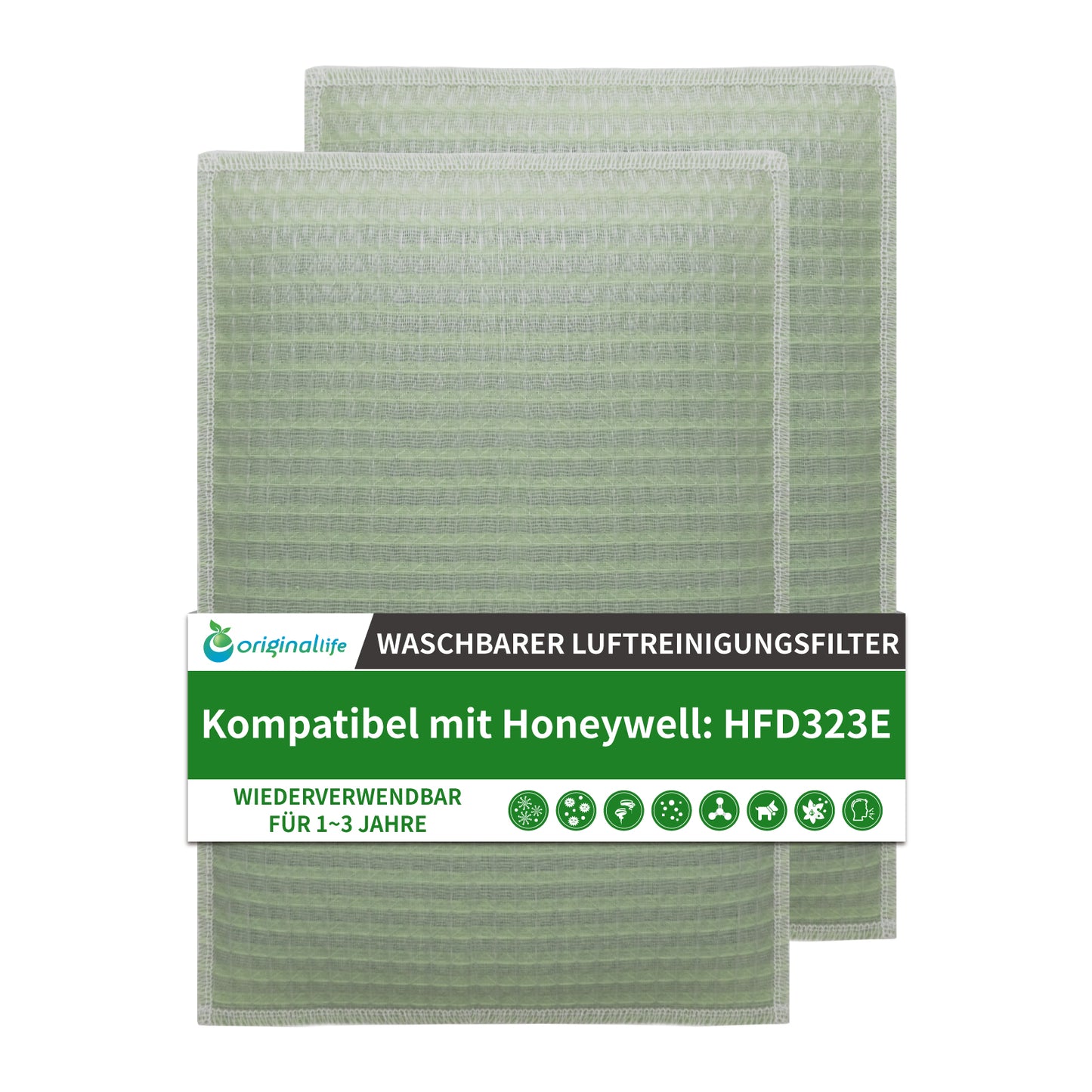 Original Life Washable Reusable Replacement Filter for Honeywell Air Purifier: HFD323E
