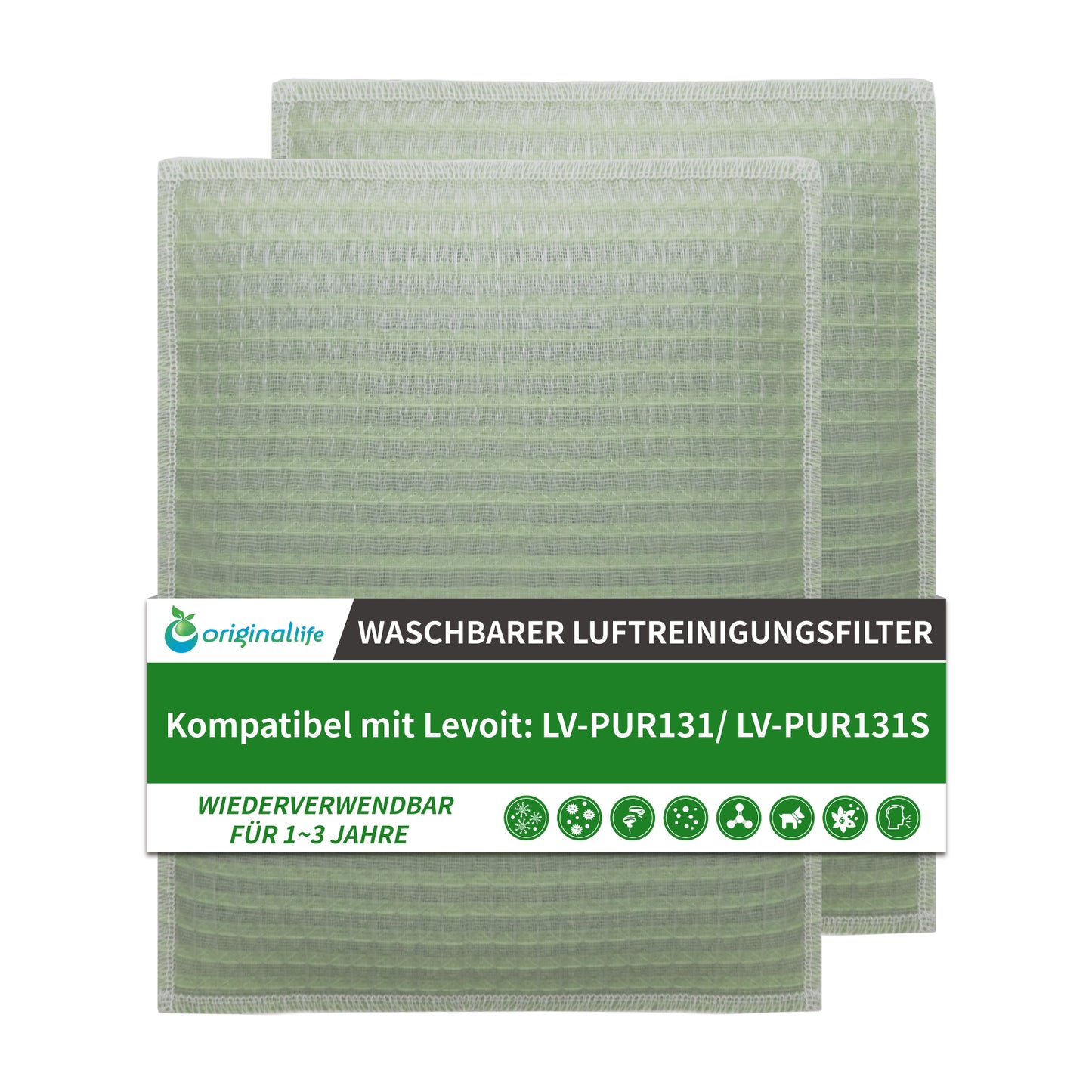 Original Life Washable Reusable Replacement Filter for Levoit Air Purifier: LV-PUR131/ LV-PUR131S