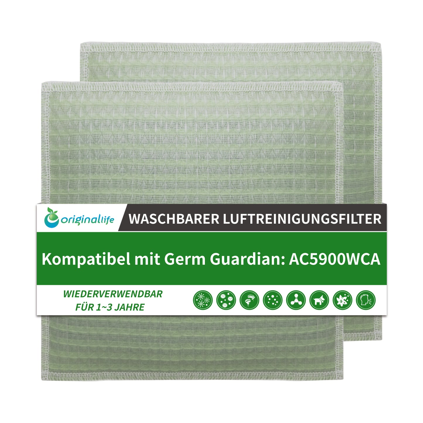 Original Life Washable Reusable Replacement Filter for Germ Guardian Air Purifier: AC5900WCA