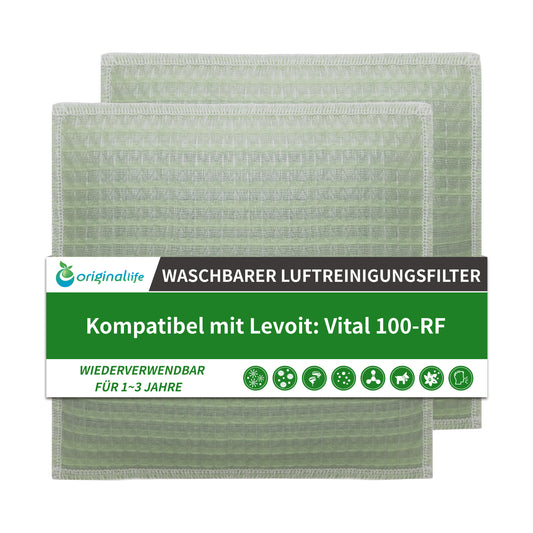 Original Life Waschbar Wiederverwendbar Ersatzfilter für Luftreiniger Levoit: Vital 100-RF