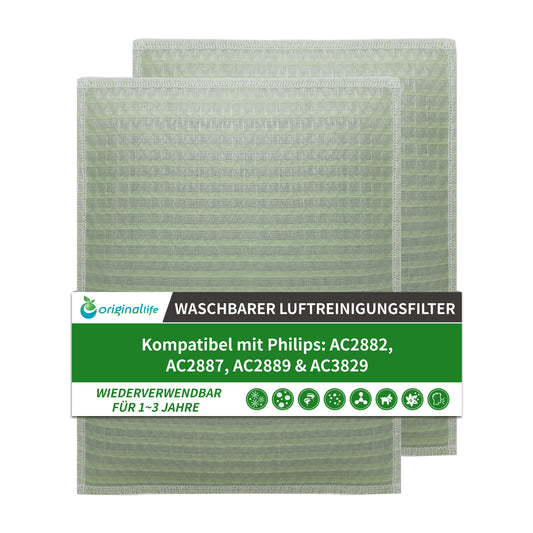 Original Life Washable Reusable Replacement Filter for Philips Air Purifiers: AC2882, AC2887, AC2889, AC3829